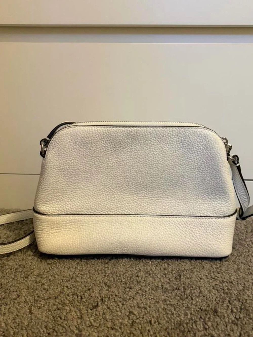 Kate Spade White Pebbled Leather Crossbody Bag